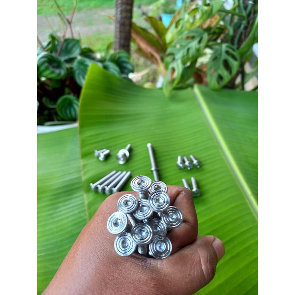 baut L stenlis motif gepeng payung untuk mesin tiger megapro mp full set