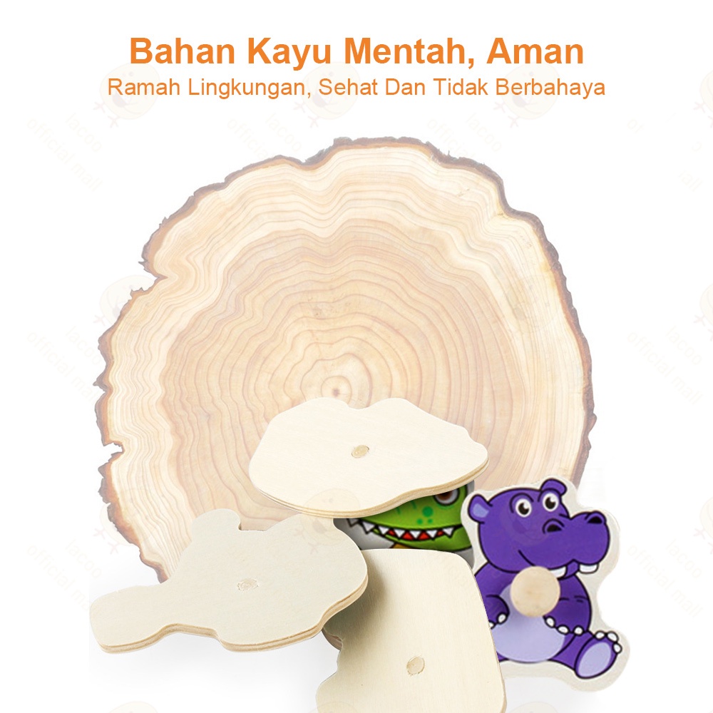 Poney Puzzle kayu knob mainan edukasi Wooden toys Jigsaw puzzle anak