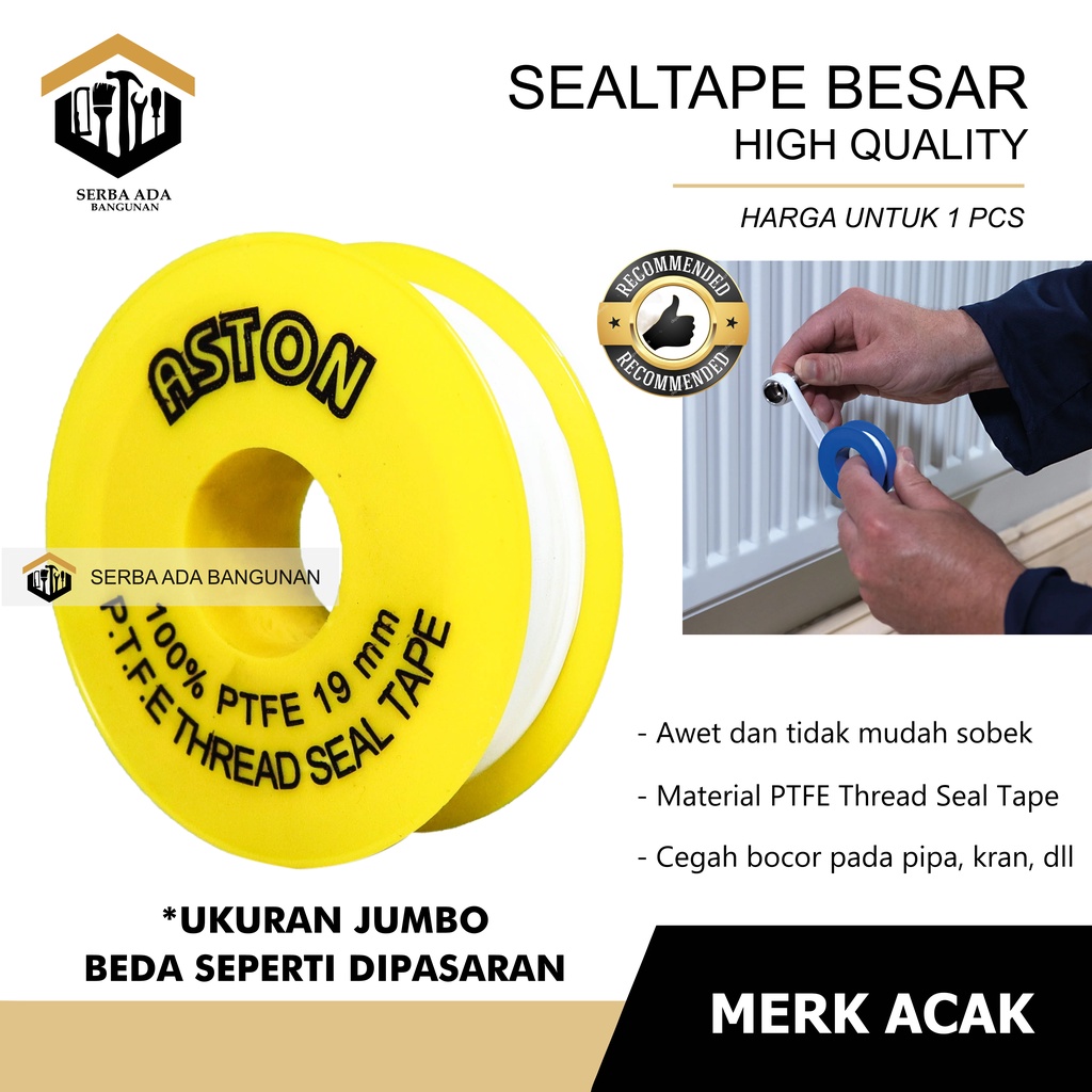 SEALTAPE UKURAN JUMBO BESAR / ISOLASI TALI PITA ANTI KEBOCORAN/ SEAL TAPE SEGEL PENCEGAH PENUTUP AIR