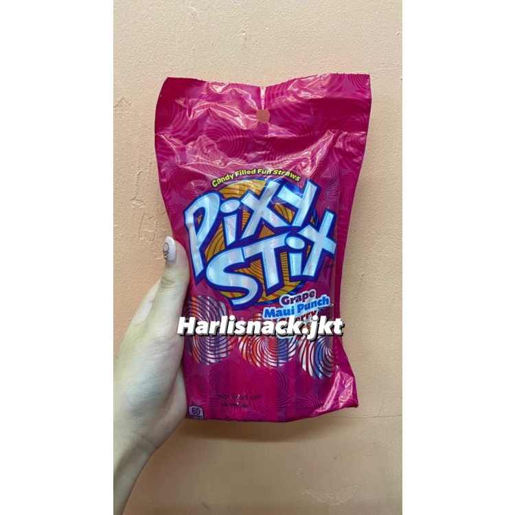 

PIXY STIX CANDY FILLED FUN STRAWS GRAPE MAUI PUNCH CHERRY ORANGE USA