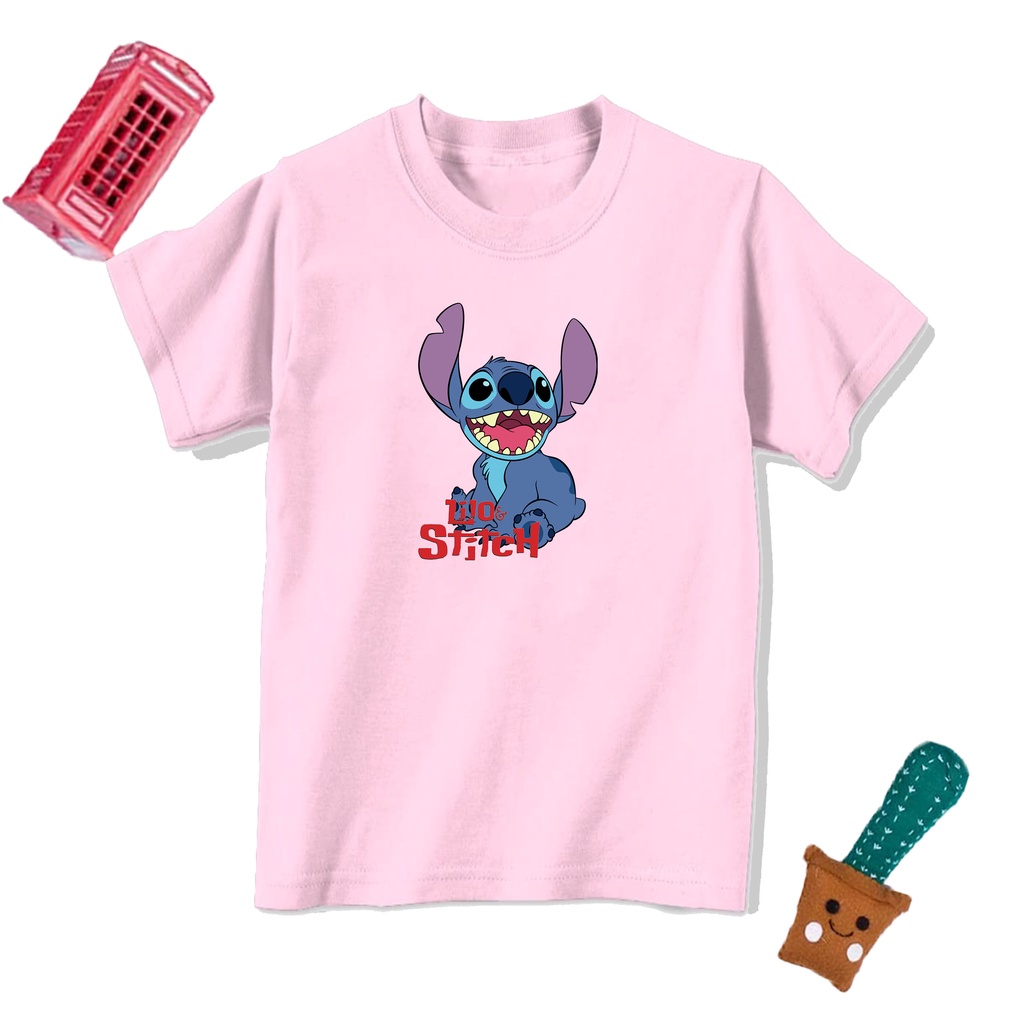 PVJ - Kaos Baju Anak Lilo &amp; Stitch Laki Laki Dan Perempuan Bahan Cotton Combed