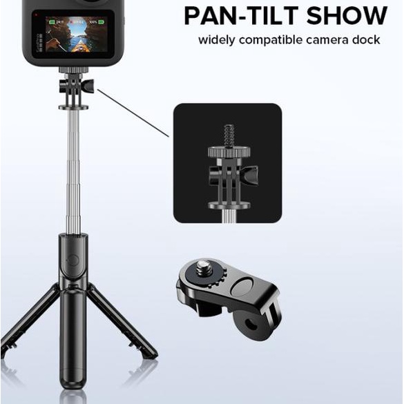 INBEX S03S Tongsis Bluetooth Led Selfie Stick Remote Bright Tripod