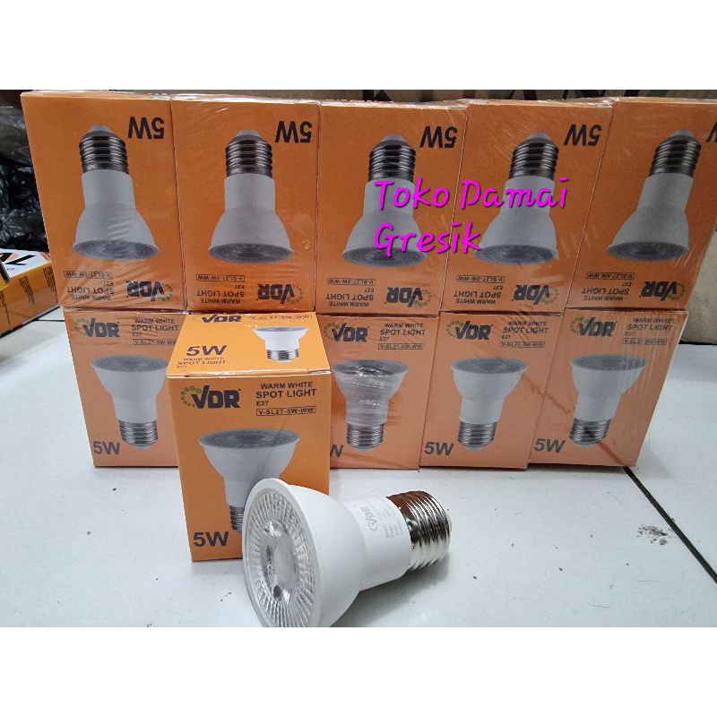 Vdr Led bulb sorot Spotlight E-27 e27 5W 5watt Warm white leher panjang