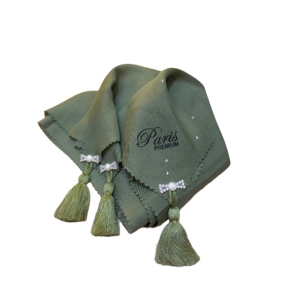 Zahirahijab1 - Segiempat Paris premium tassel pita manik manik Segi Empat Paris Premium Jilbab Hijab