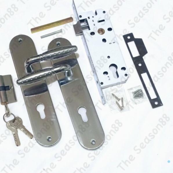 Kunci Pintu Set Kecil Gagang Bulat Stainless / Gagang Pintu Rumah - gold