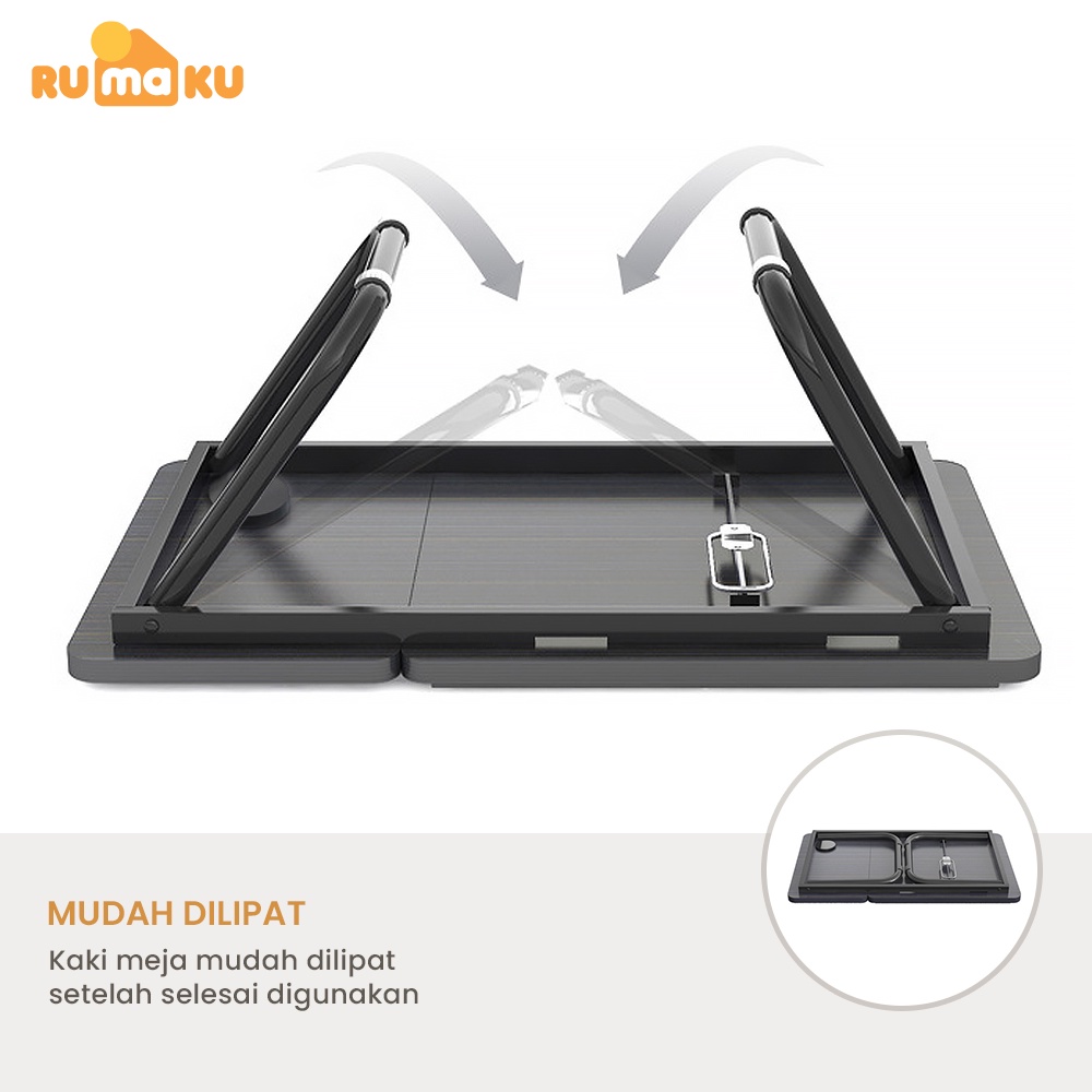 Rumaku Meja Laptop Lipat Foldable Desk Zoomer / Meja Belajar Serbaguna