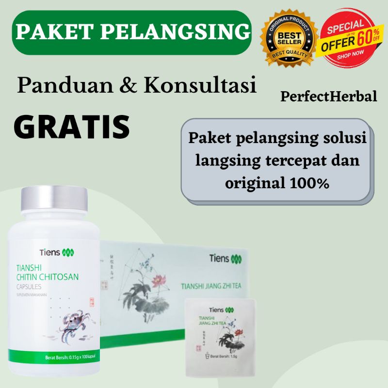 [BISA COD] PELANGSING BADAN TIANSHI | TEH DAN CHITIN CHITOSAN | ORIGINAL 100%