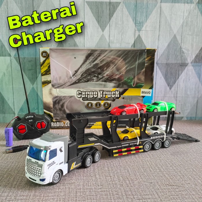 Mainan RC Truk Trailer Muatan Remote Control Kontainer