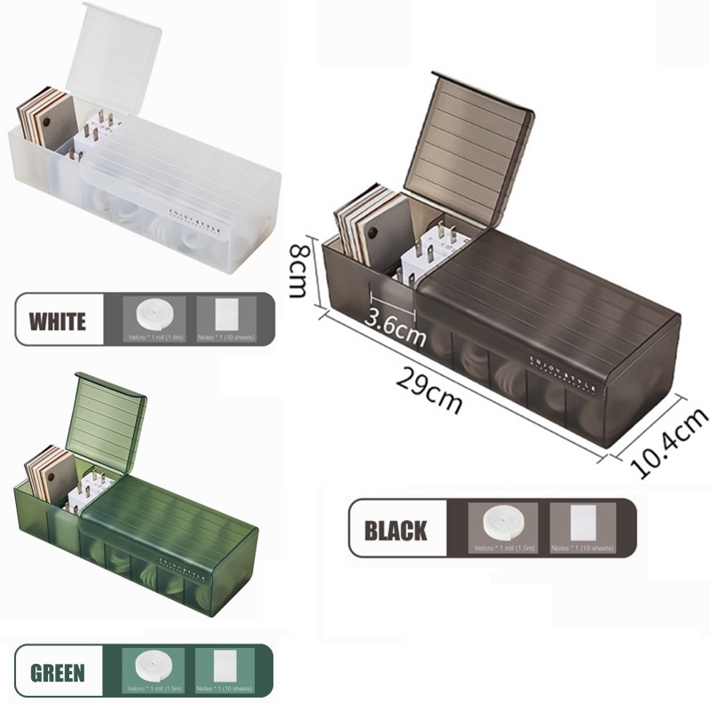 Kotak Penyimpanan Kabel Data / Headphone Multifungsi Bahan Plastik Transparan Dengan 7 Sekat