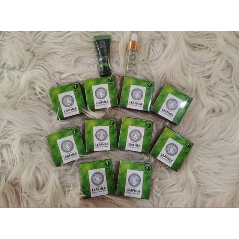 Rangkaian Leafhea skincare series ORIGINAL (1 serum + 1 nourishcream + 12 bar sabun )