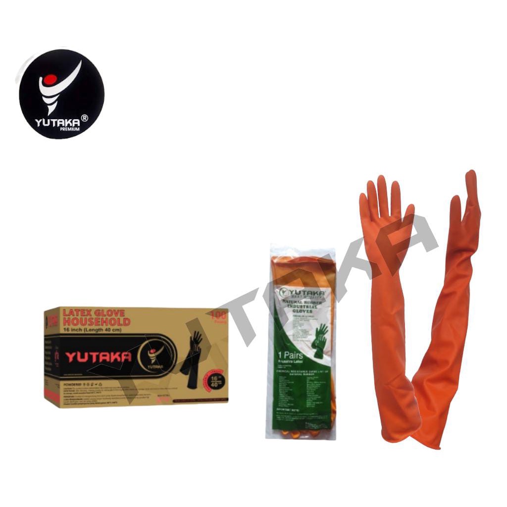 Sarung Tangan Karet Orange 56cm Presisi Ketat