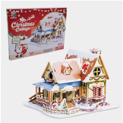 Hadiah Natal Anak PUZZLE 3D CHRISTMAS COTTAGE