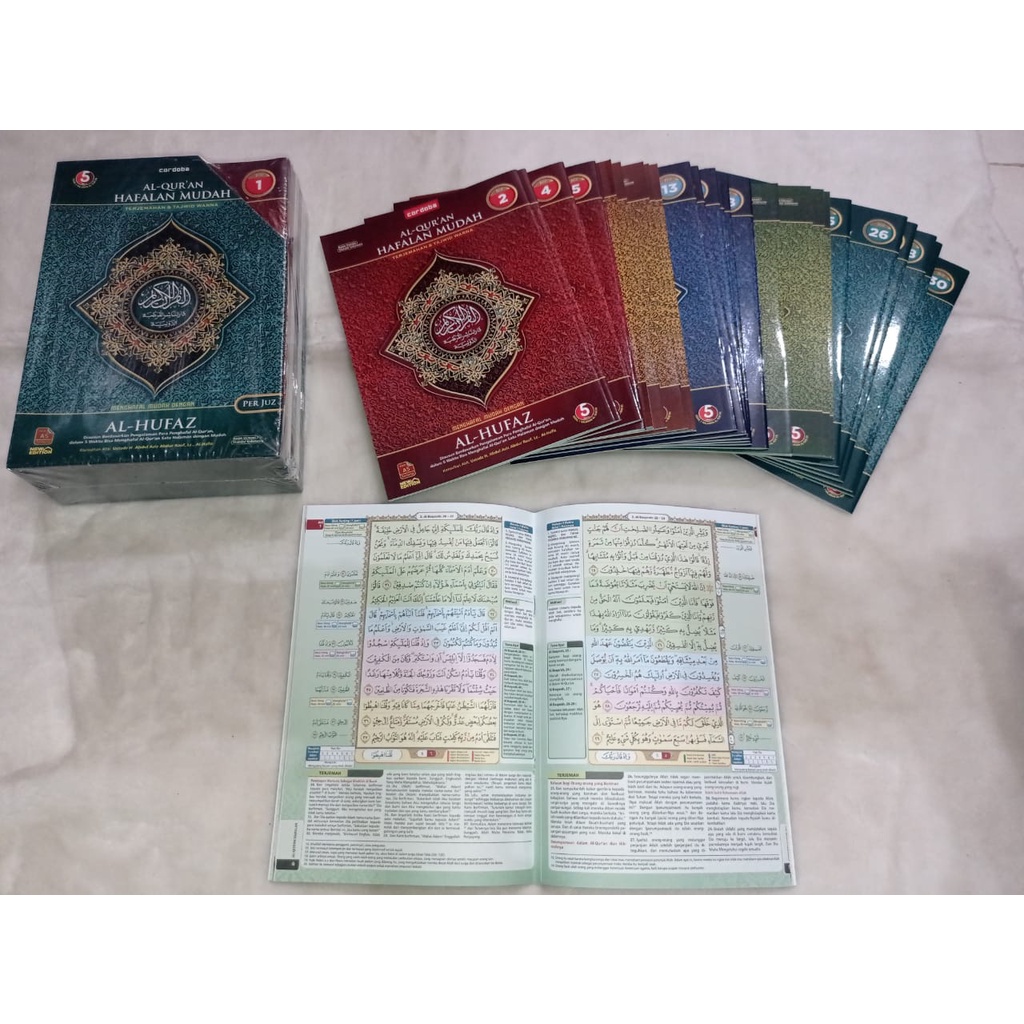 Jual Buku Bacaan Kitab Mushaf Al Quran Alquran dan Terjemah an Terjemahan Per Juz Jilid Pisah Pisah Hafalan Al Hufaz Besar A5 murah di Makassar