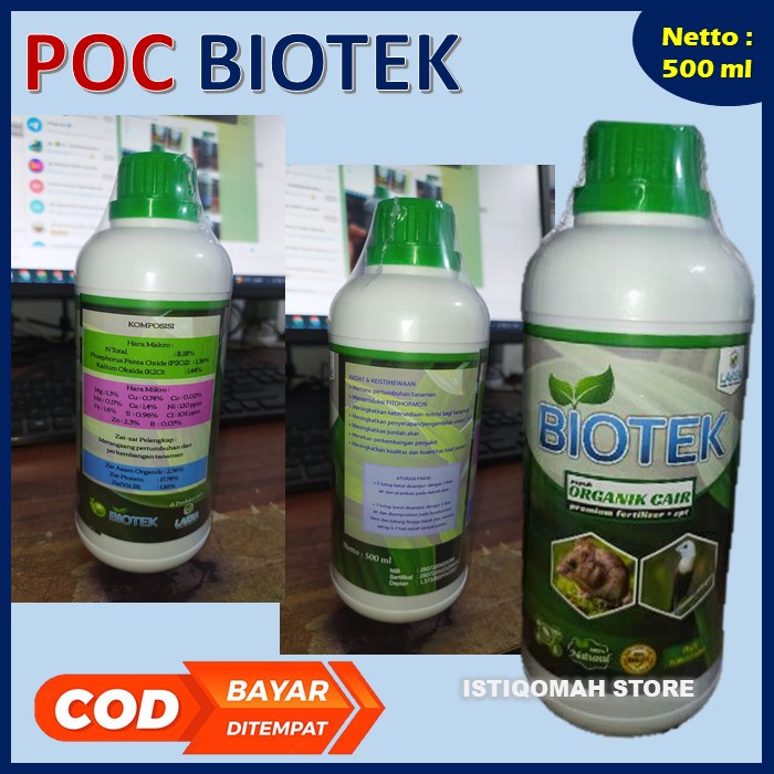 POC BIOTEK 500ml Pupuk Organik Cair Tanaman Perangsang Jagung, Pupuk Jagung umur 2 minggu, Pupuk Jagung umur 1 Bulan Terbaik yang Bagus Biar Buahnya Besar, Pupuk Jagung Manis Bisa Bayar di Rumah MURAH TERLARIS