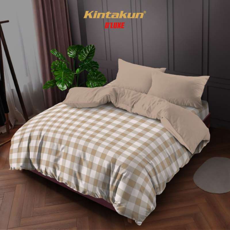 Kintakun Bedcover Set Flat 160/180 Litani Aesthetic Dluxe Microtex Coklat