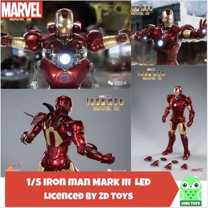 Marvel ZD Toys Ironman Mark 3 LED ironman MK III 1/5 Original Iron man