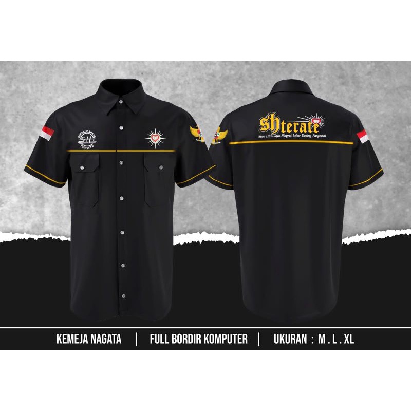 KEMEJA PSHT BORDIR LENGAN PENDEK// KEMEJA NAGATA DRILL PRIA KEREN // KEMEJA  PRIA KASUAL  LENGAN PEN