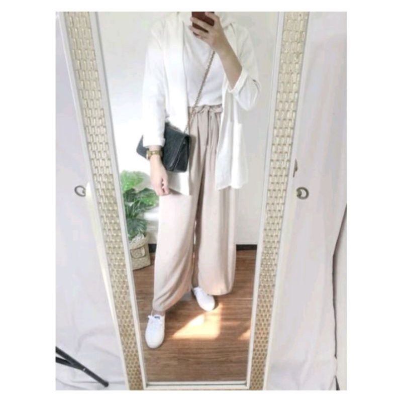 Celana kulot linen highwaist