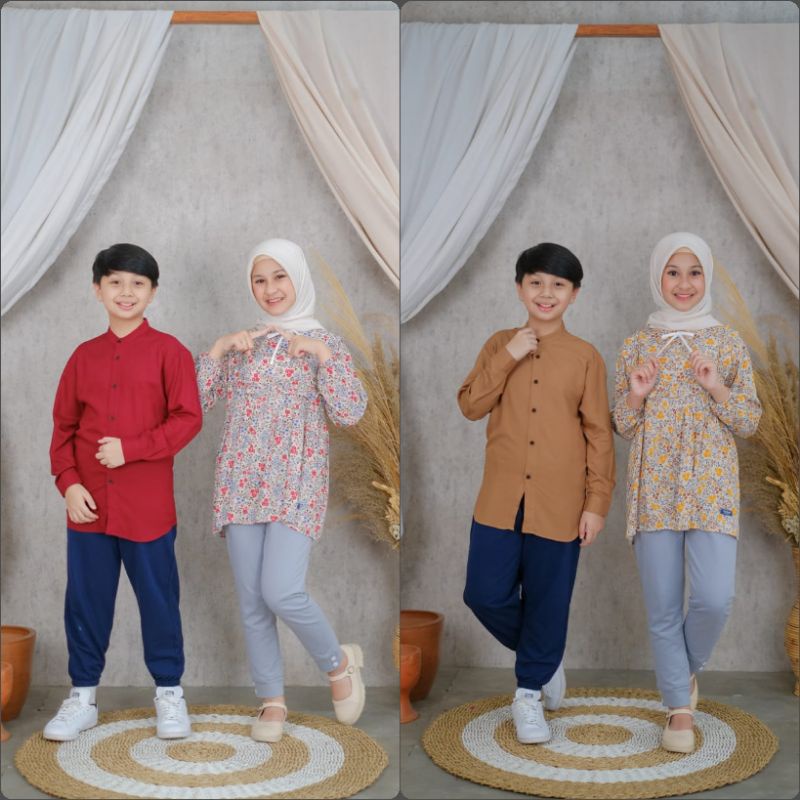 PICCOLINO SET LAUREL FLOWER PATTERN & GRIFFE SHIRTSUIT (Tanpa Hijab)
