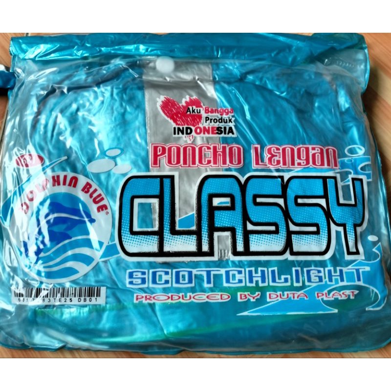 (681 Dolphin Blue) JAS HUJAN PONCHO LENGAN CLASSY