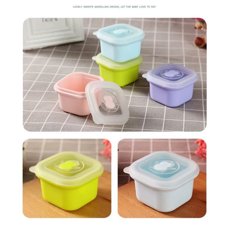 Leleoncare Penyimpanan Mpasi Bayi Silicone 100ml - Leon Care Wadah Mpasi Bayi Silikon - Leleon Care Baby Food Containers BPA FREE Murah / Multi Food Container / Tempat Penyimpan Makanan Bayi MPASI