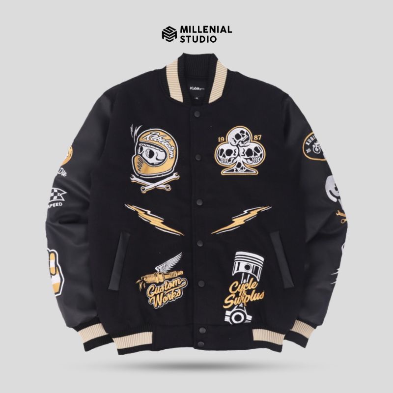 Varsity Jacket Build Speed Black Kubik Rebel | Millenial Studio