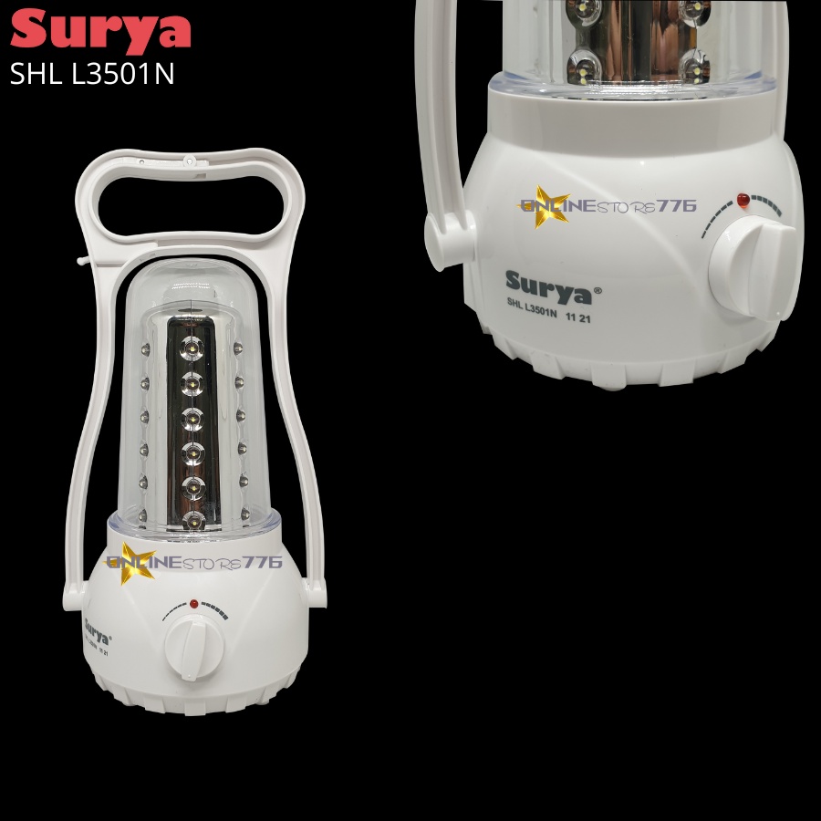 Lampu Emergency Petromak SURYA SHL L3501N SMD 36 LED with Dimmer Switch Rechargeable 14 Hours