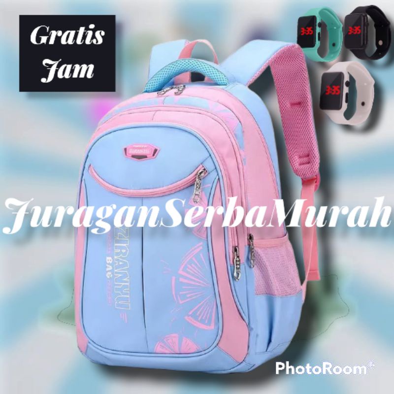 Tas Ransel Sekolah Unisex Ziranyu Ukuran Besar Murah