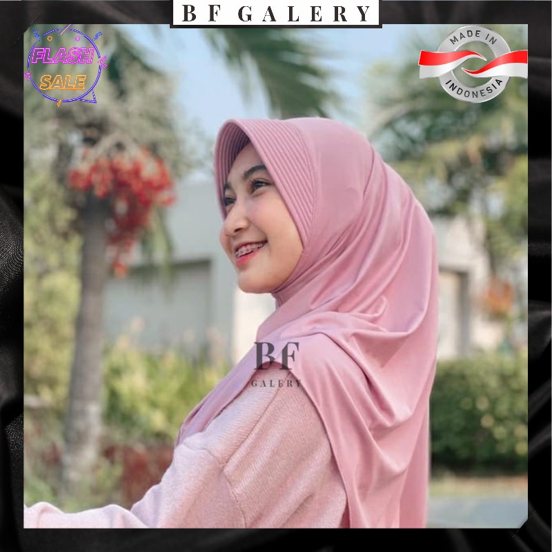 BFJ045 Bergo Hamidah Jersey | Hijab Hamidah Dewasa | JILBAB Remaja Sekolah | Kerudung Instan