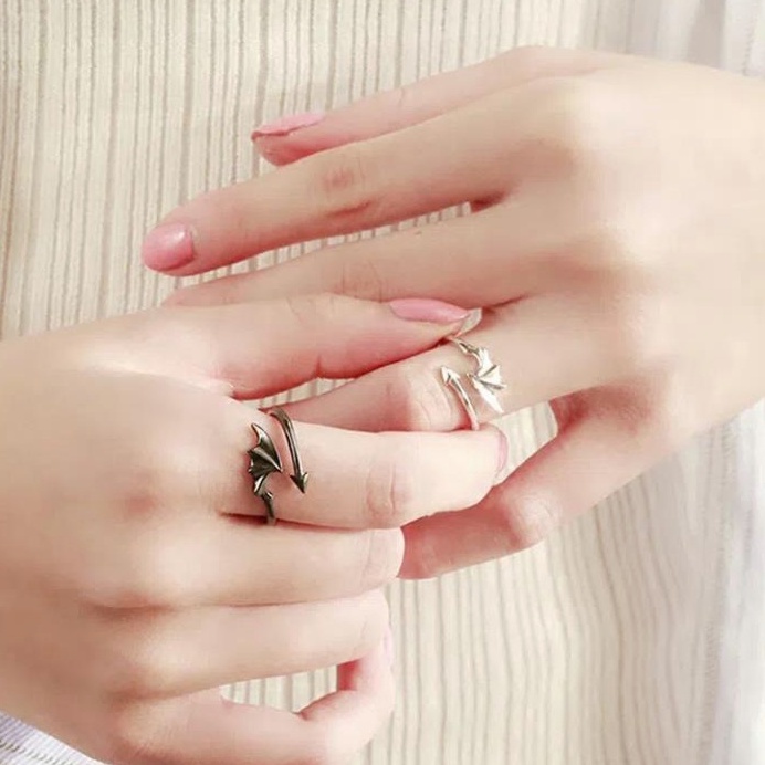 9 Tpyes Cincin Couple Korea Adjustable Sayap Malaikat Iblis Fashion Aksesoris Untuk Pasangan Rings -Doo