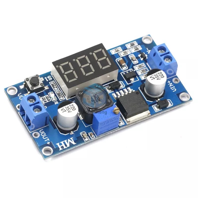 Step Down LM2596 DC 4.0 ~ 40V untuk 1.25-37V 2A Adjustable Voltage Regulator Voltmeter LED Buck