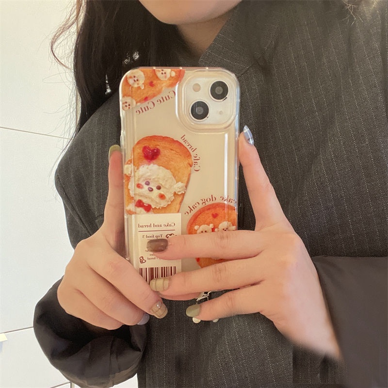 Soft Case Silikon TPU Transparan Motif Anjing Roti Untuk IPhone 14 13 12 11 Pro XS Max XR X 8 7 6 6S Plus