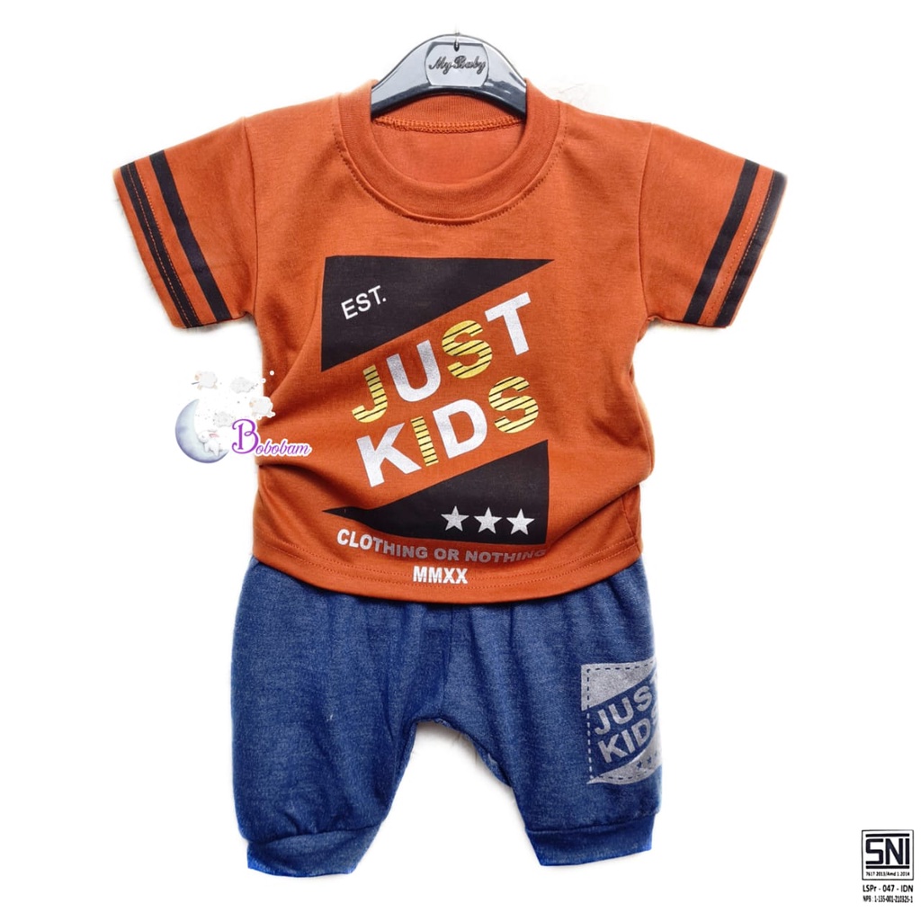 BOBOBAM BAJU BAYI LAKI LAKI SETELAN ANAK COWO LUCU STELAN COWOK 6 12 BULAN KEREN TRENDY KEKINIAN JUST KID