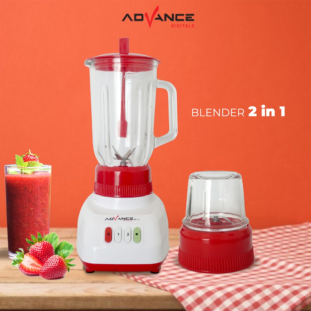 ADVANCE BL-11 2IN1 Blender Kaca Serbaguna 1.25L Food Grade Garansi Resmi 1 Tahun