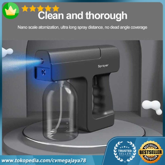 Disinfektan Spray Gun Semprotan Nano Wireless Elektrik 300 ml