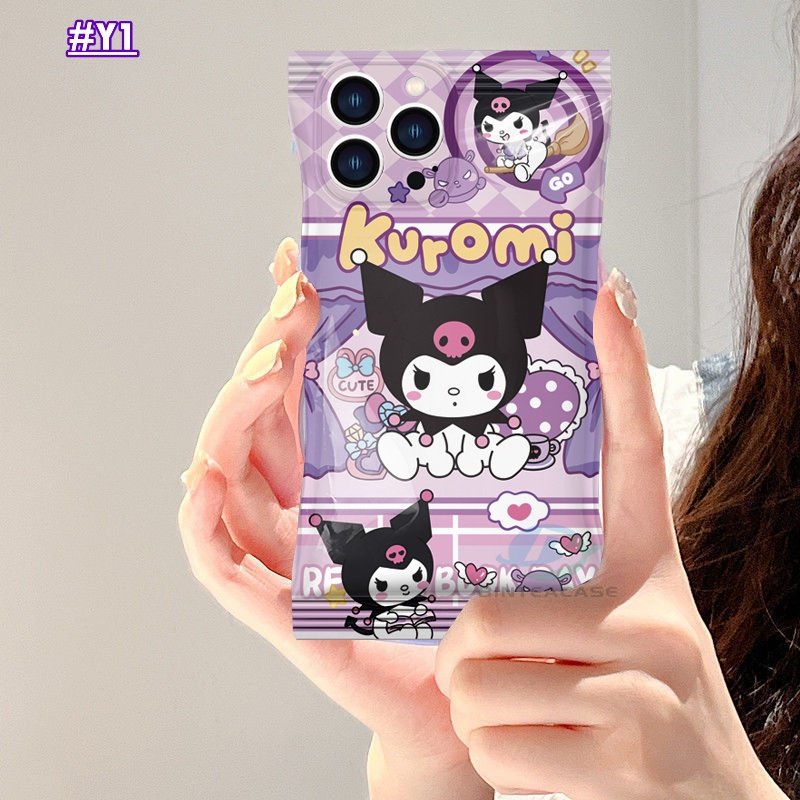 Realme 10 C35 C33 C31 C30 Realme 9i 6i 5s 5i 7i C15 C12 C25 RealmeC21Y C25Y C11 2021 C20 C3 C1 Kuromi Monster Kecil Gummy Kemasan Tas Soft TPU Phone Case Binteacase