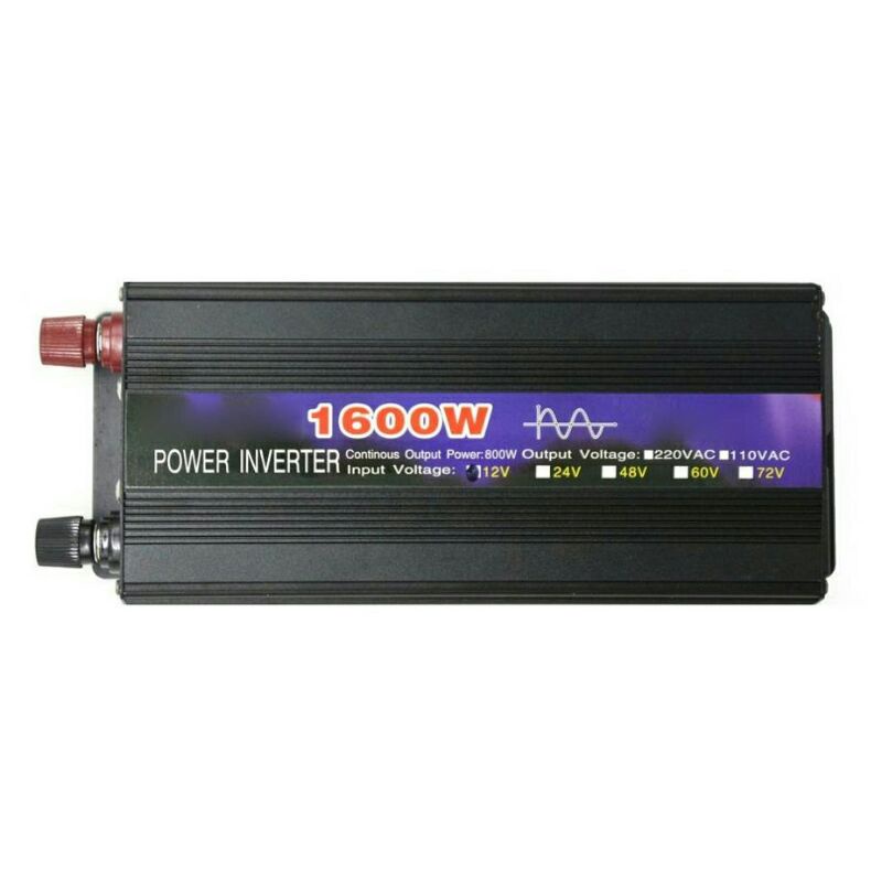 Pure Sine Wave Car Power Inverter DC 12 to AC 220V 1600W sy1000 Black