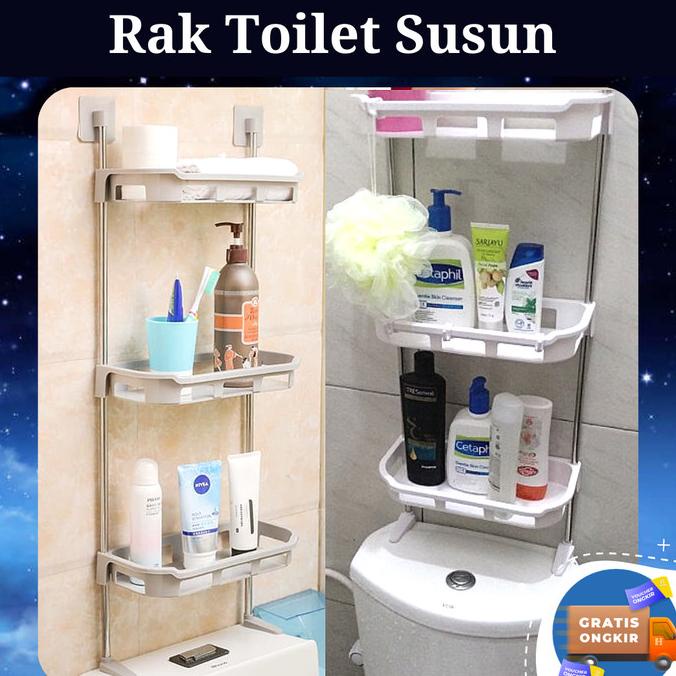 Rak Toilet 3 Susun Rak Closet Sabun Organizer Kamar Mandi Plastik