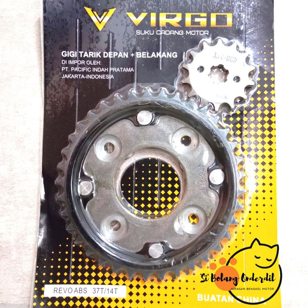 GIR DEPAN BELAKANG MURAH REVO ABSOLUTE (37T/14T) GEAR SET DEPAN + BELAKANG MURAH REVO ABSOLUTE (37T/14T) VIRGO