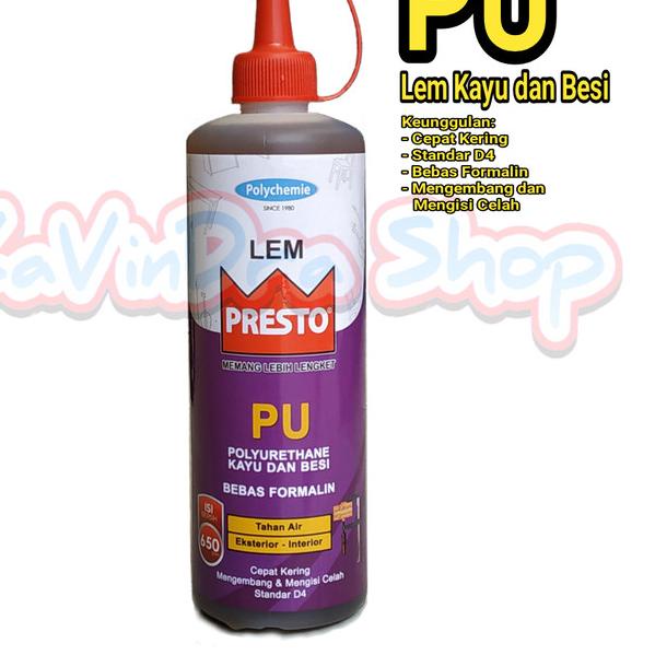 

Lem Presto PU Polyurethane untuk Kayu dan Besi 650 Gram