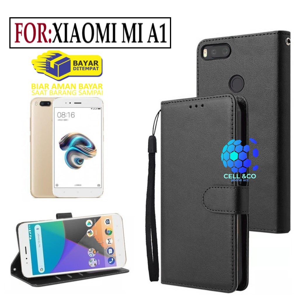 FLIP COVER XIAOMI MI A1 LEATHER WALLET PREMIUM FLIP CASE BUKA TUTUP KESING HP CASING FLIP CASE WALLET XIAOMI MI A1