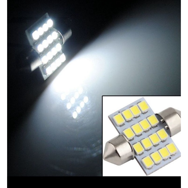 Lukstar Lampu Interior Mobil LED Super White 31mm Feston 12 SMD 1210 - 2 pcs
