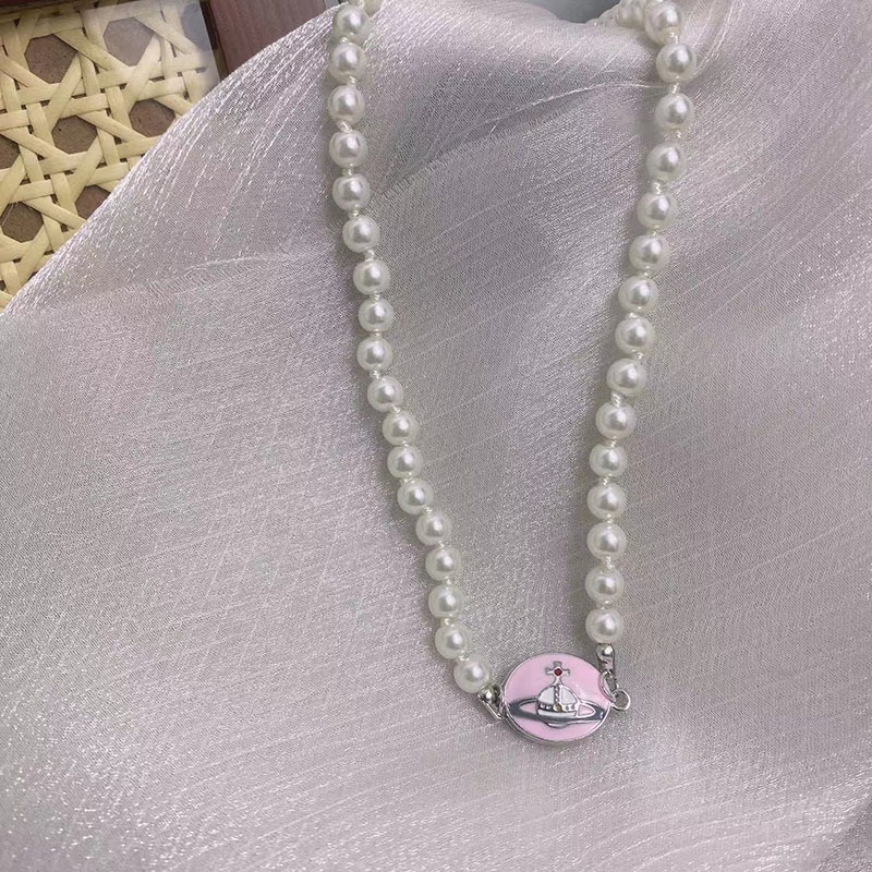 Kalung Mutiara Desain Saturnus Untuk Aksesoris