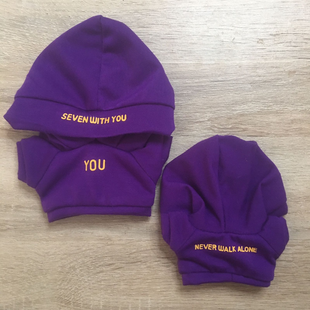 SC-IDOL LOOK JIMIN PURPLE HOODIE BTS WITH YOU HOODIE/Baju boneka/jimin ver/20cm/15cm