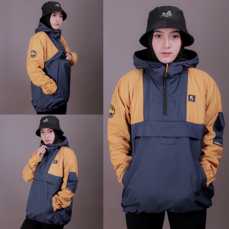 Jaket Cougle The Bojiel Skateboard Navy Yellow Jaket Parasut Jaket Pria Jaket Outdoor