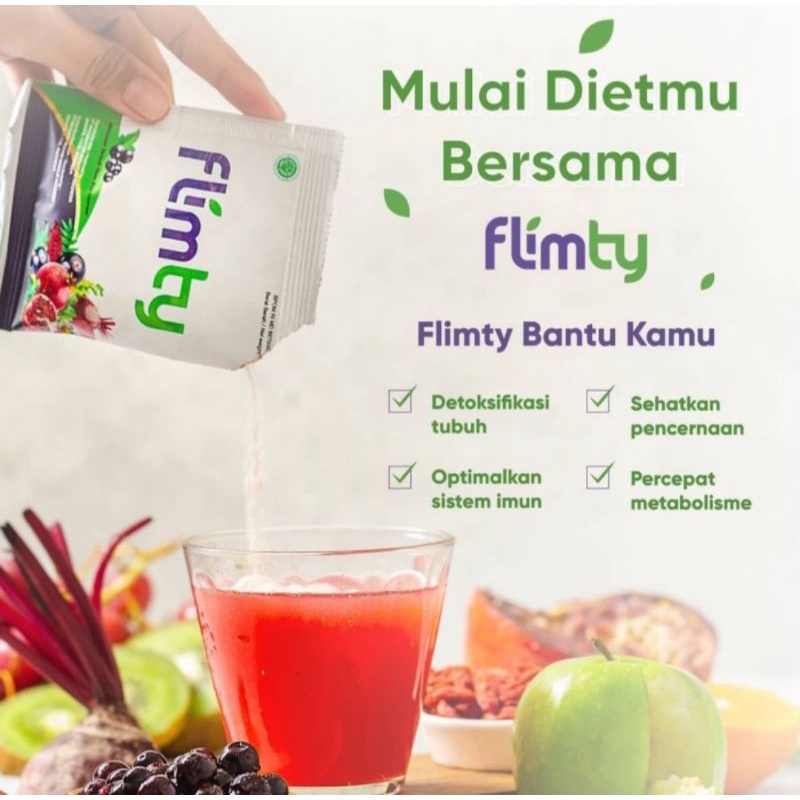 Flimty Paket Keluarga Promo 8 Box Pelangsing Detox BPOM Rasa Raspberry