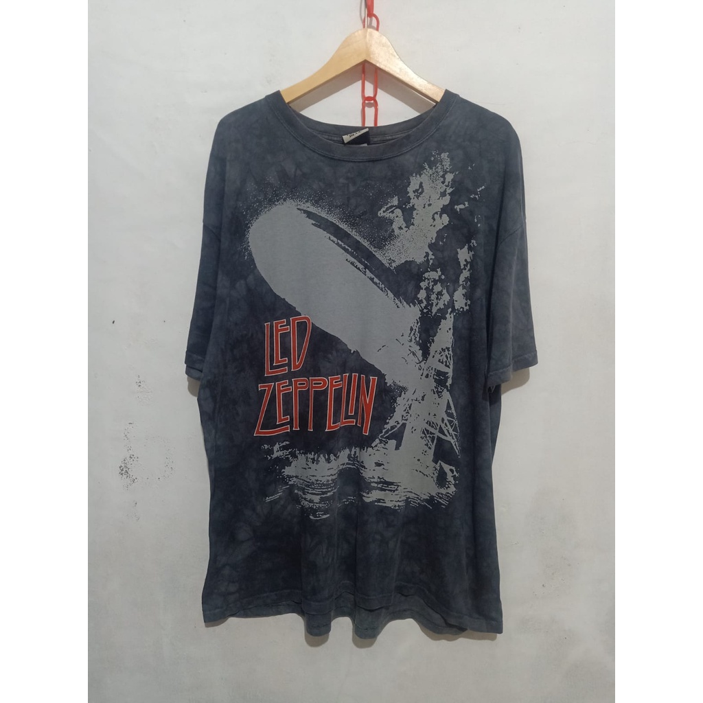 Kaos Band Vintage Led Zeppelin Liquid Blue Tie Dye