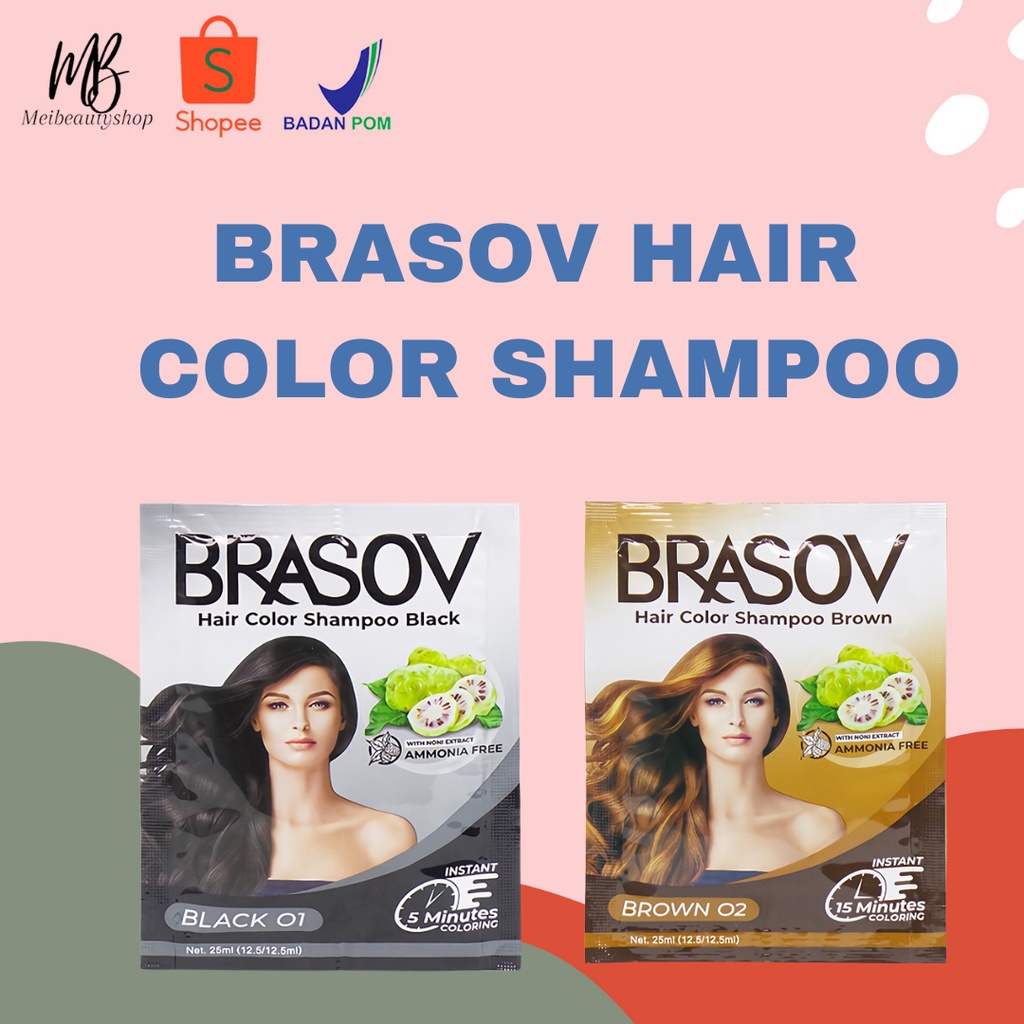 BRASOV Hair Color Shampoo - Shampo Pewarna Rambut Extra Nino 25ml