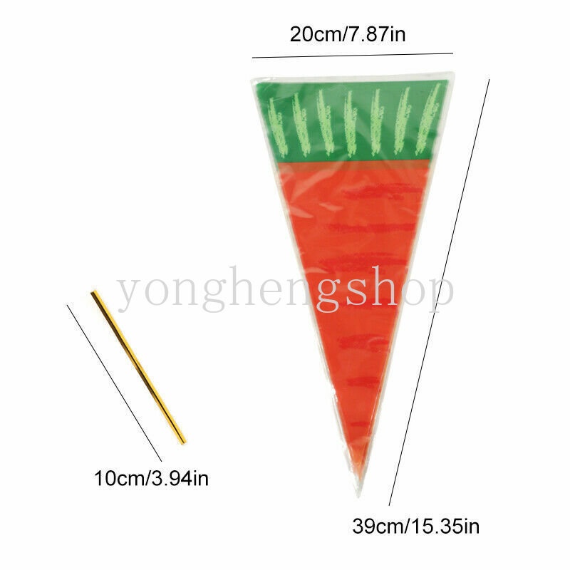 20 Pcs / set Tas Kemasan Kue Coklat Permen Bentuk Wortel Segitiga Untuk Hadiah Pesta Ulang Tahun Anak