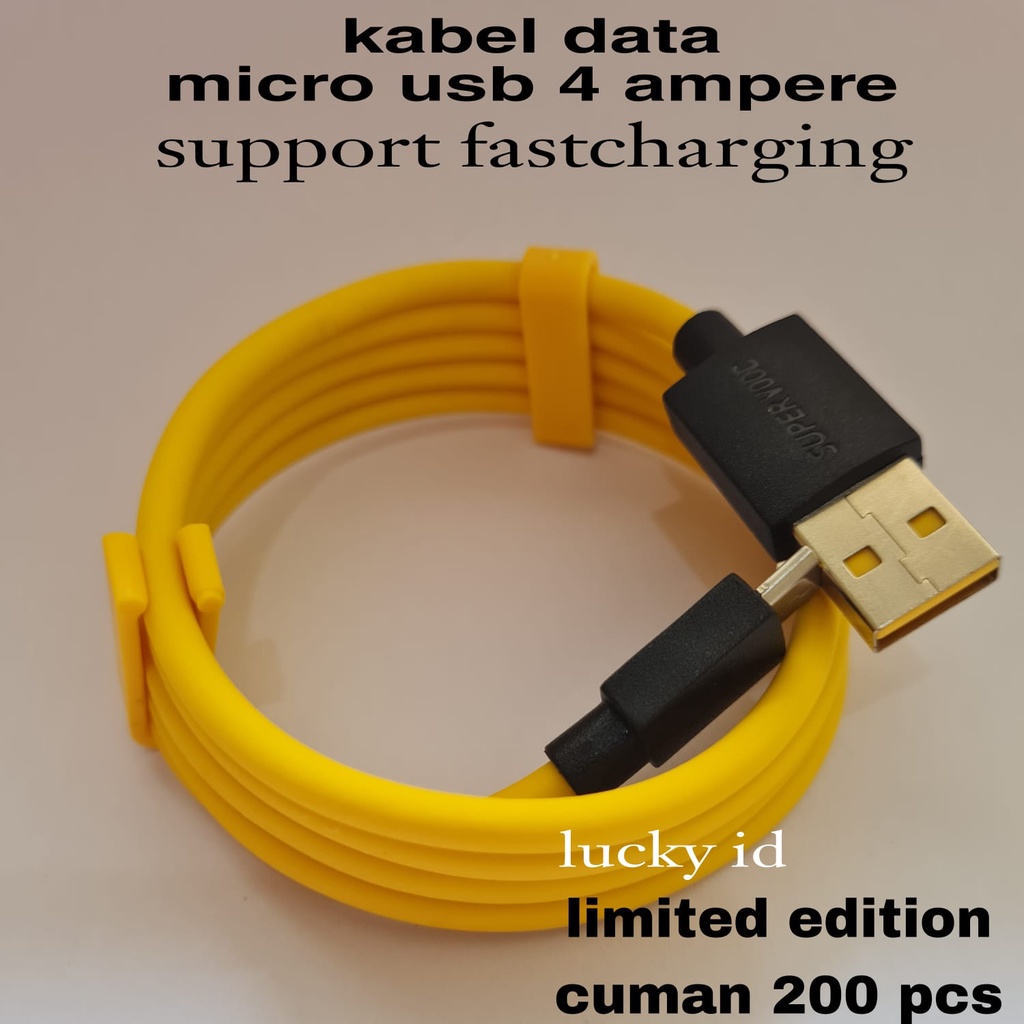 Kabel Data USB Micro 4A Quick Fast Charging 1M VOOC Flash Charge Handphone Android